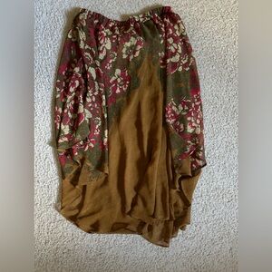 Medium Tan Floral festival skirt